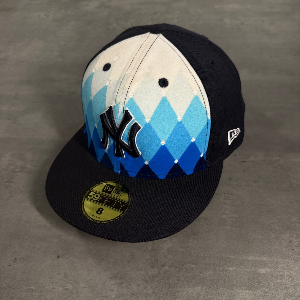 New Era New York Yankees‎ Hat 8 Navy Blue Argyle Diamond Sweater Vest MLB Cap